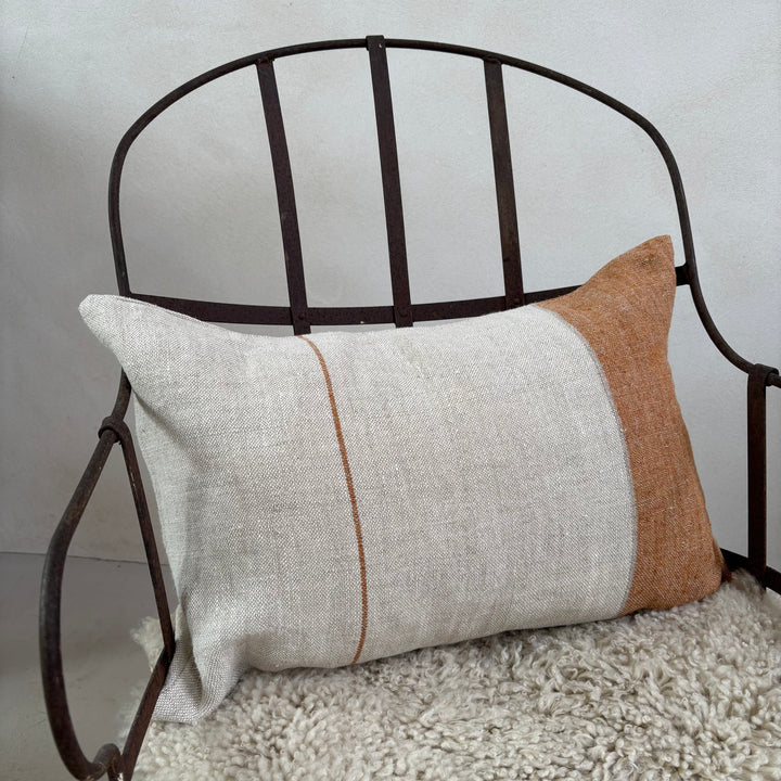 Spice Block Stripe Linen Cushion