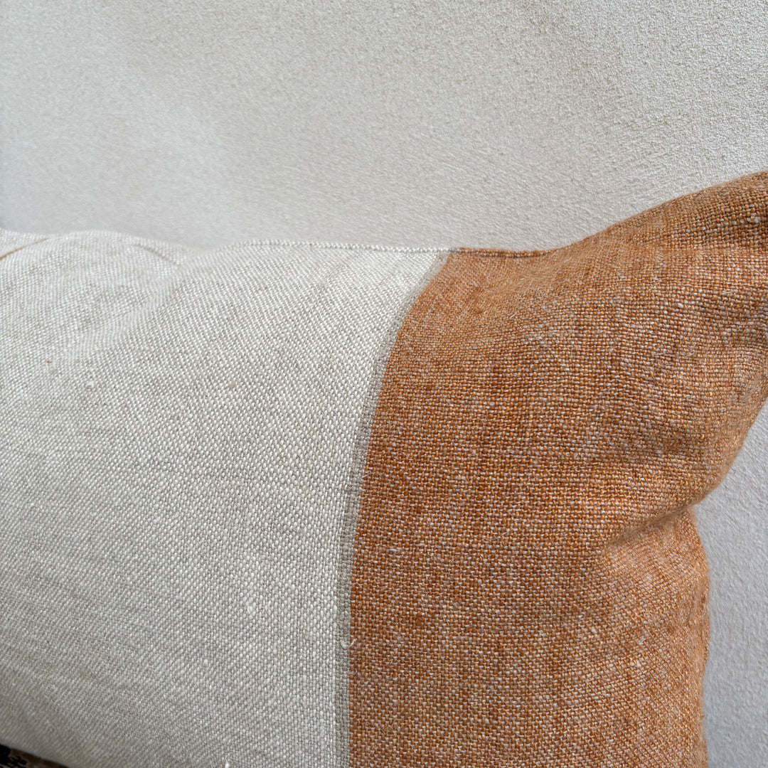 Spice Block Stripe Linen Cushion