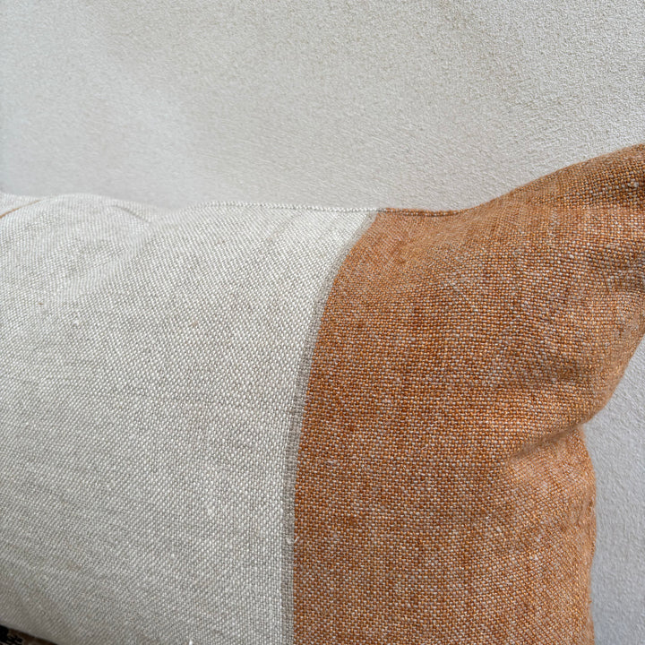 Spice Block Stripe Linen Cushion