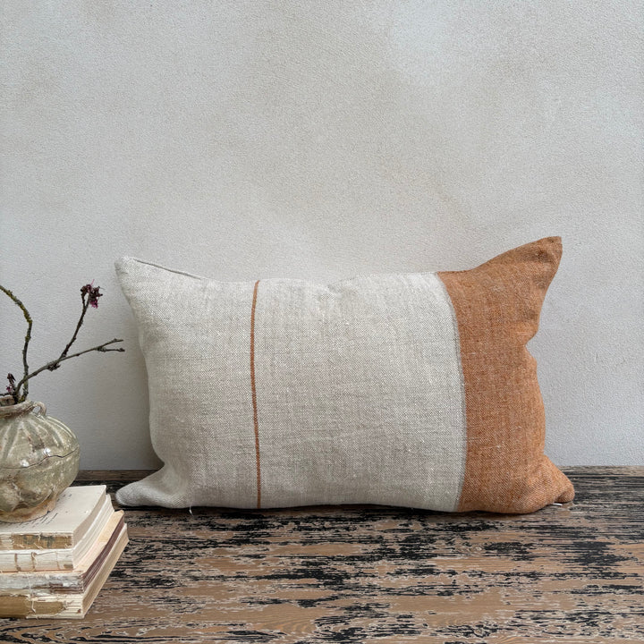 Spice Block Stripe Linen Cushion