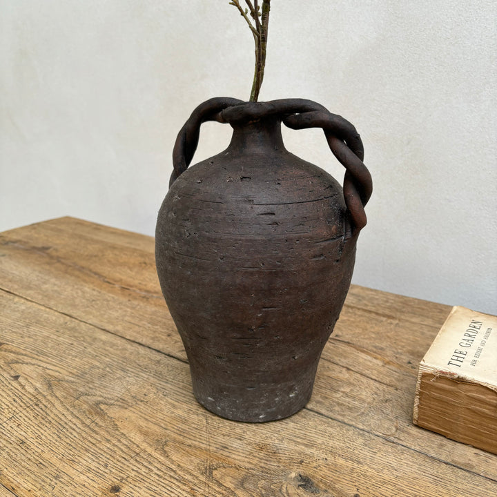 Twisted Handle Ceramic Pot