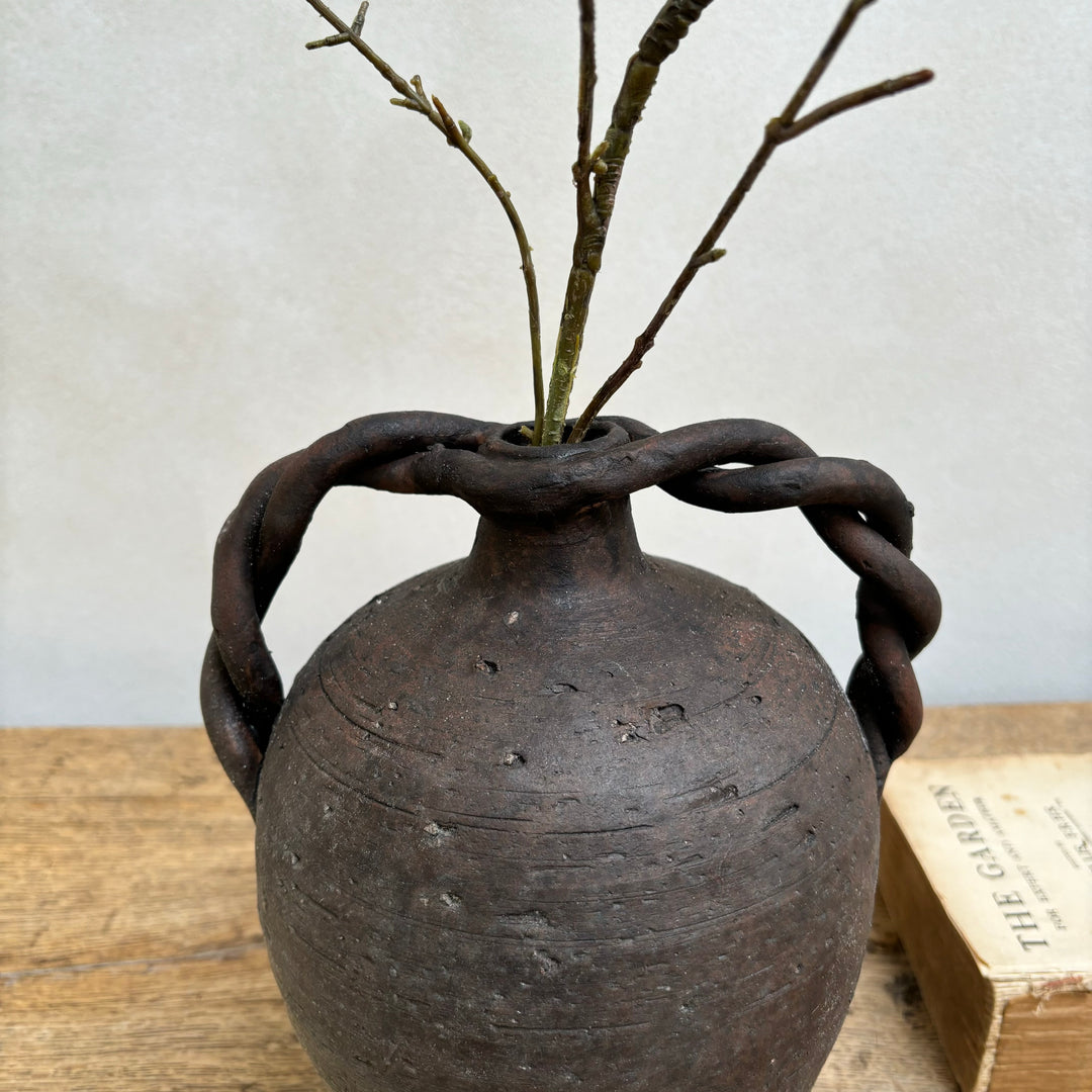 Twisted Handle Ceramic Pot