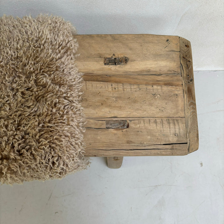 Unique antique elm bench | Bunty surface detail