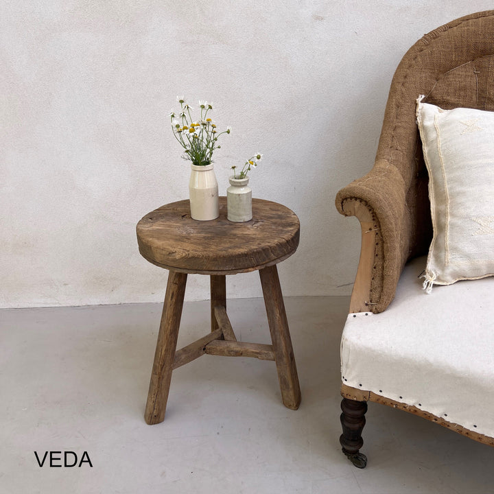 Large Antique Round Side Table