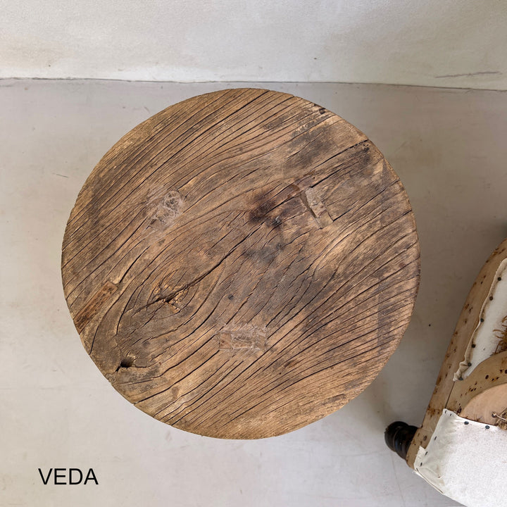 Large Antique Round Side Table