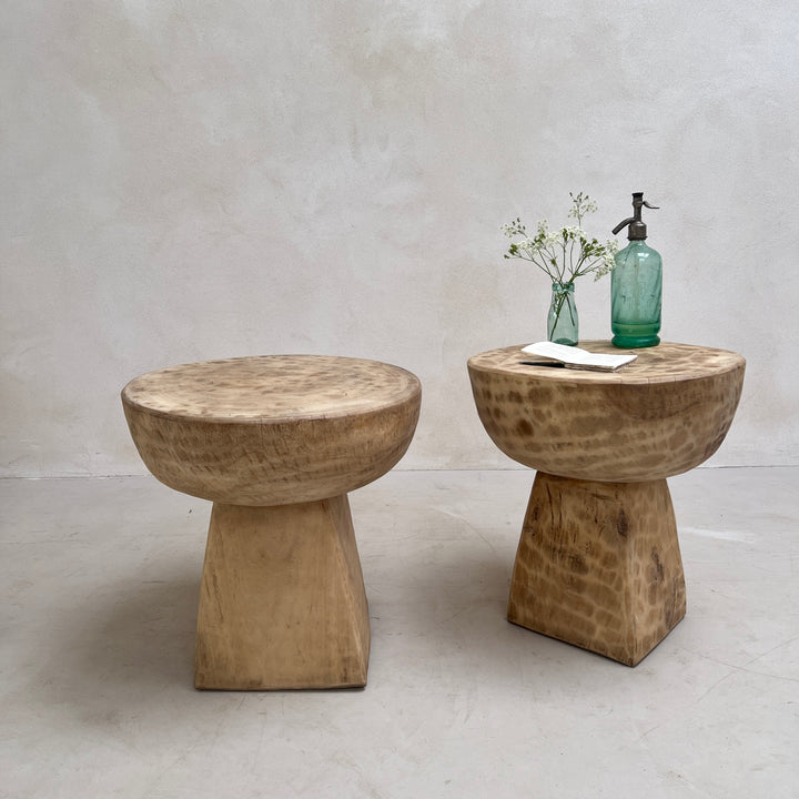 Vintage African Hand Carved Side Table | Malik
