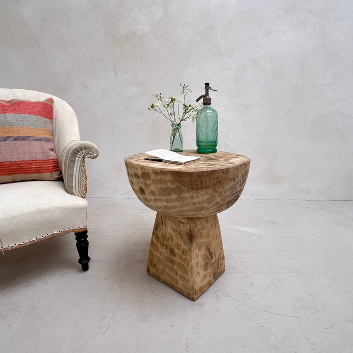 Vintage African Hand Carved Side Table | Malik