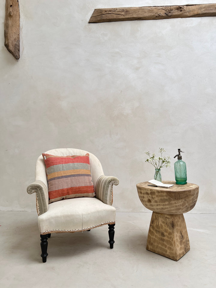 Vintage African Hand Carved Side Table | Malik