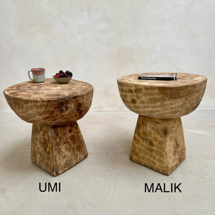 Vintage African Hand Carved Side Table | Malik