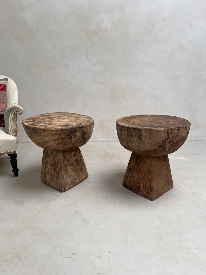 Vintage African Hand Carved Side Table | Umi
