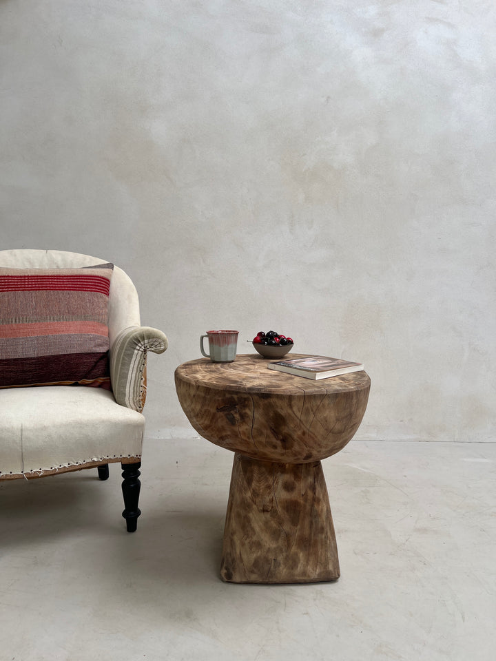 Vintage African Hand Carved Side Table | Umi