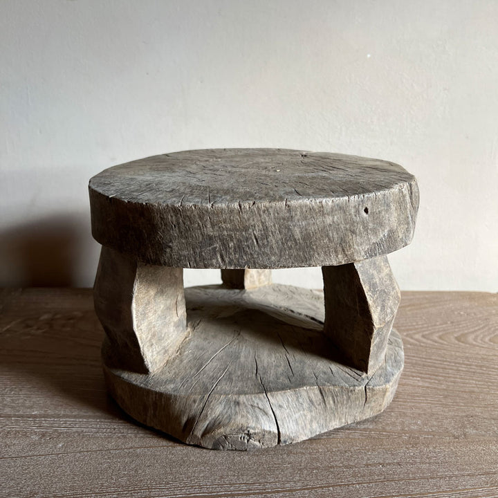 Vintage African Round Stool