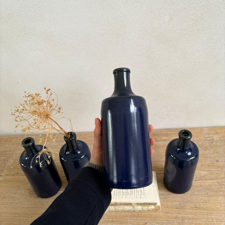 Vintage Stoneware Blue Glaze Bottles