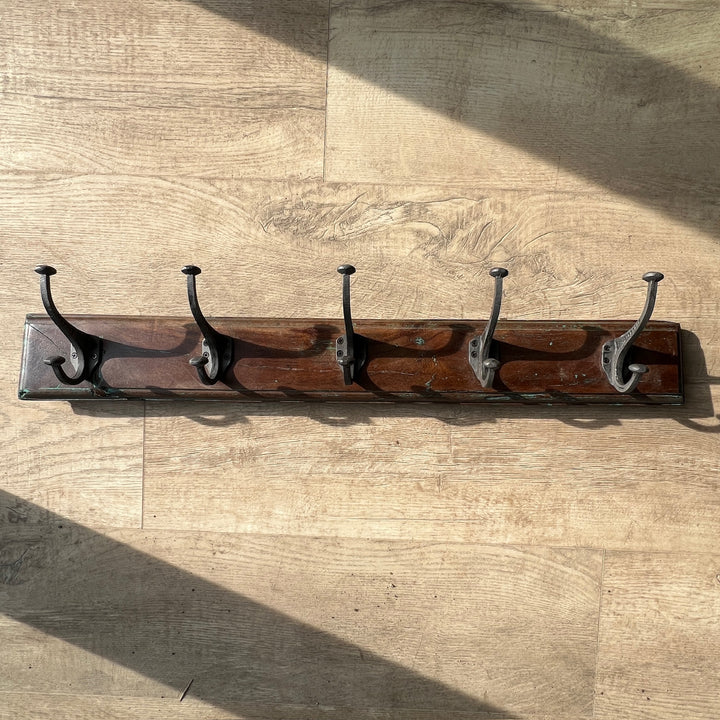 Vintage Wooden Coat Rack | 5 Hooks