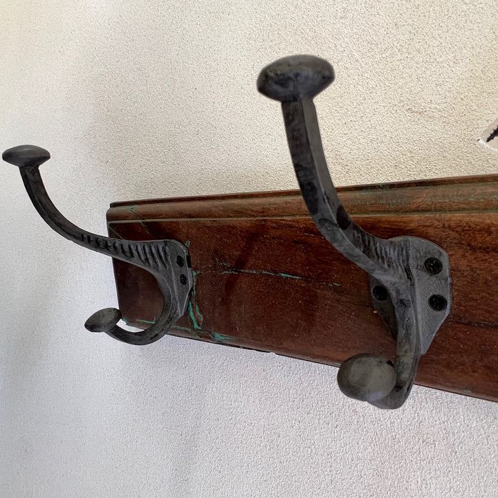 Vintage Wooden Coat Rack | 5 Hooks