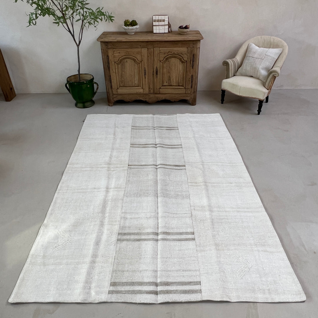 Vintage linen Stripe area rug No:8 182cm x 255cm