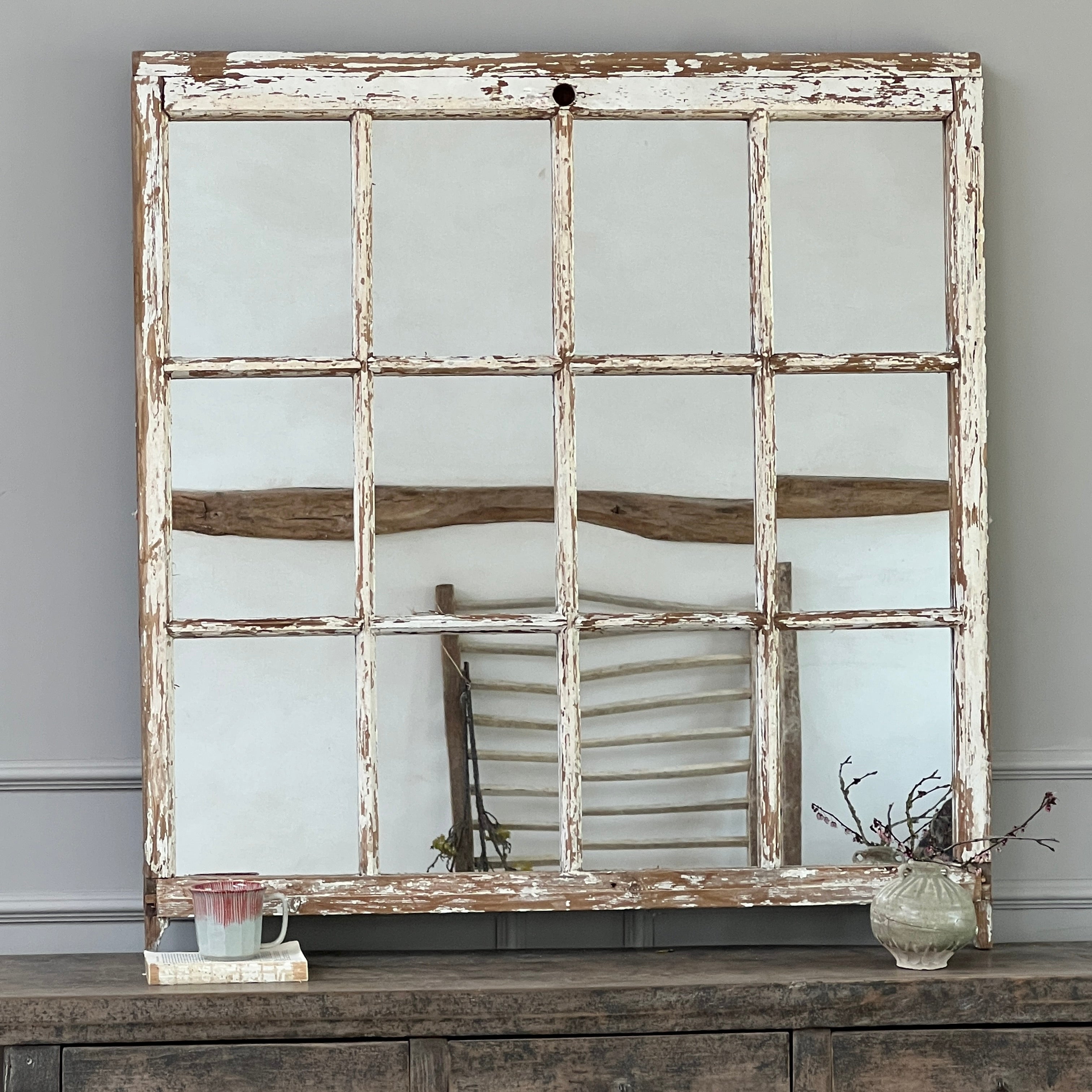 Vintage salvaged window mirror | Petra – Home Barn