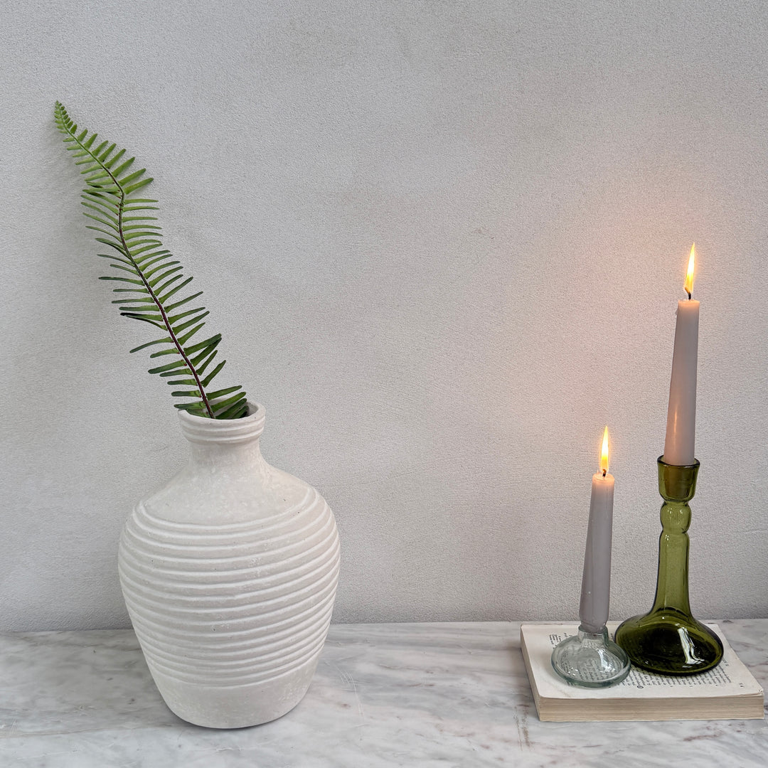 White Carved Natural Organic Vase | Mai
