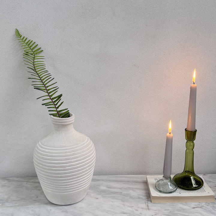 White Carved Natural Organic Vase | Mai