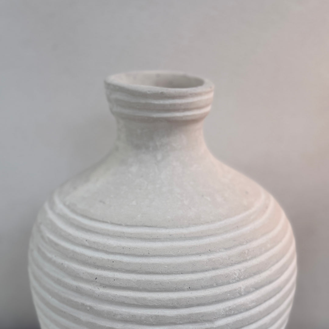 White Carved Natural Organic Vase | Mai