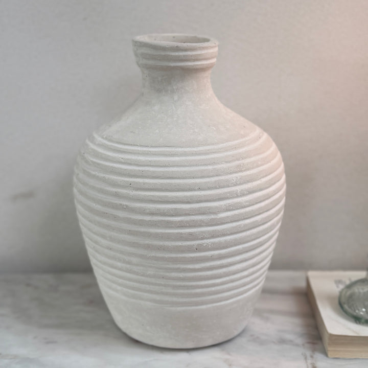 White Carved Natural Organic Vase | Mai