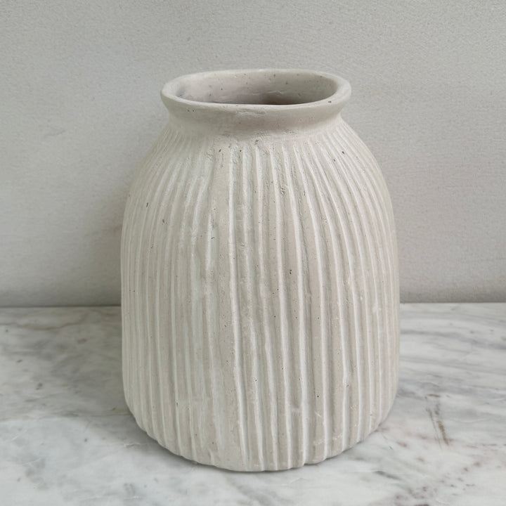 White Carved Natural Organic Vase | Tau