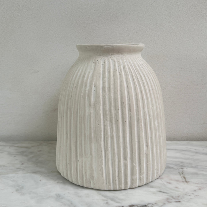 White Carved Natural Organic Vase | Tau