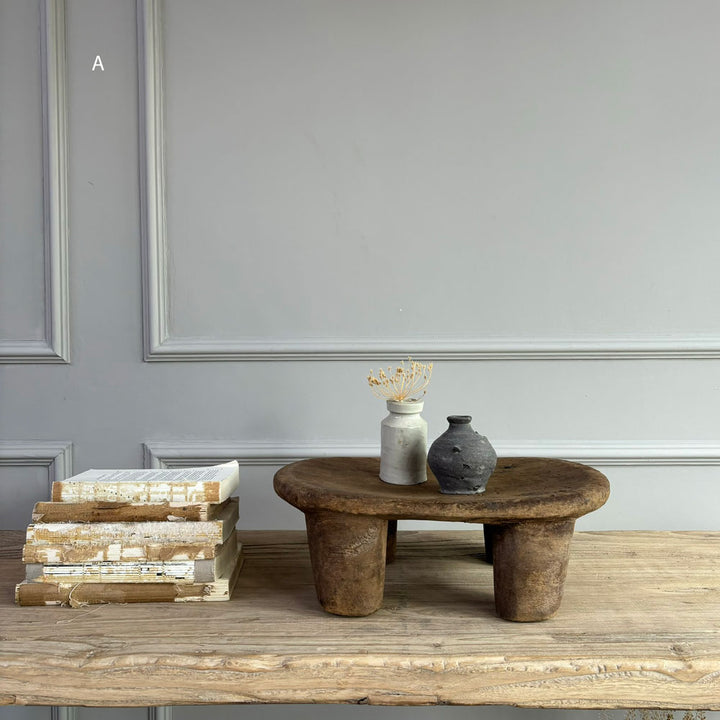 antique african mini stool A