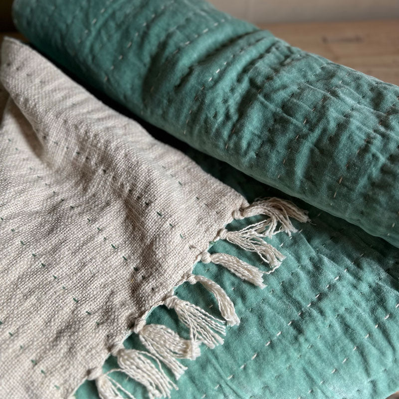 Aquamarine Velvet Throw