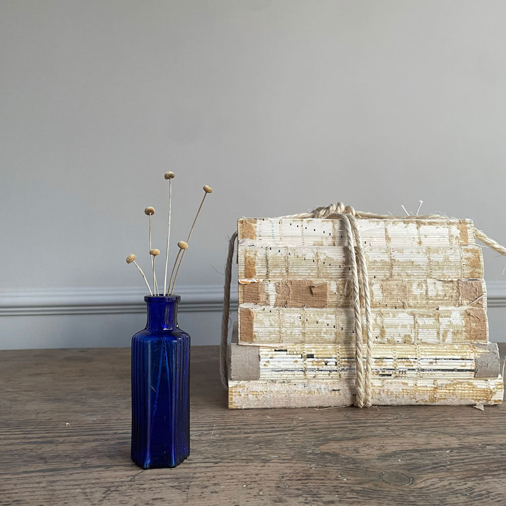 Victorian Blue Bottle Hexagonal Small