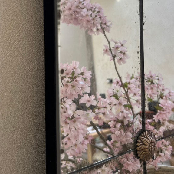 Large Antiqued Mirror Brass Rosettes