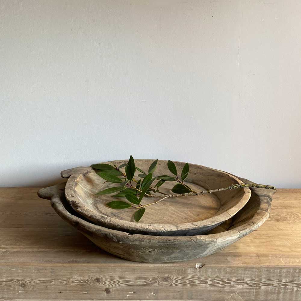 Vintage Wooden Chapati Bowl | Extra Large