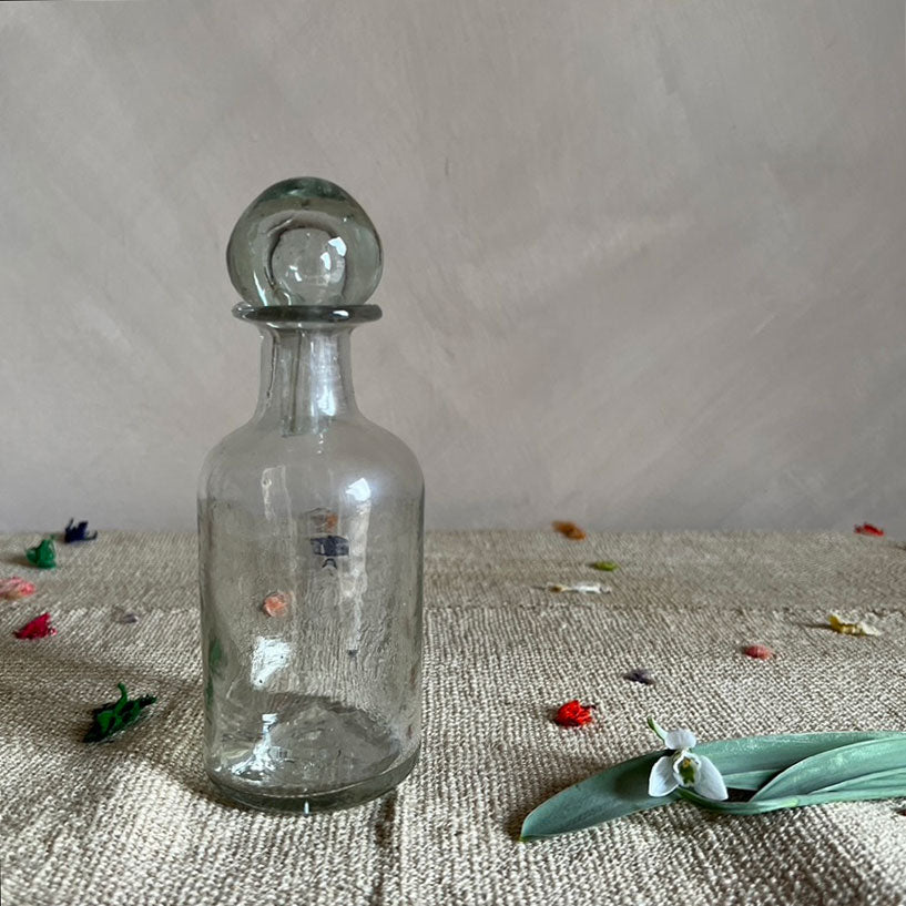 Hand blown Moroccan bottle | Clear