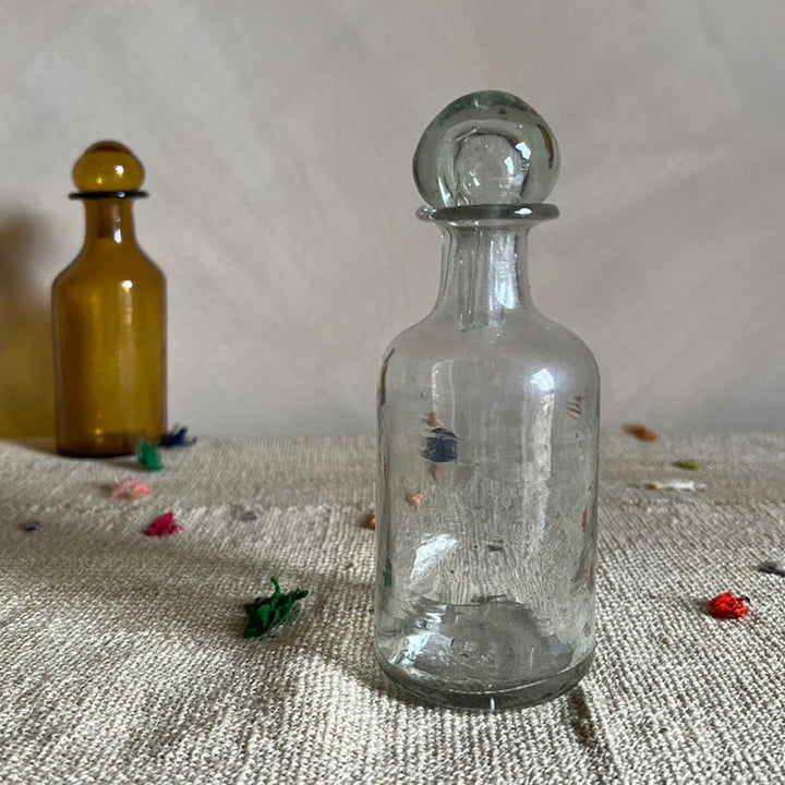 Hand blown Moroccan bottle | Clear