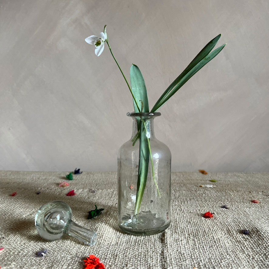 Hand blown Moroccan bottle | Clear