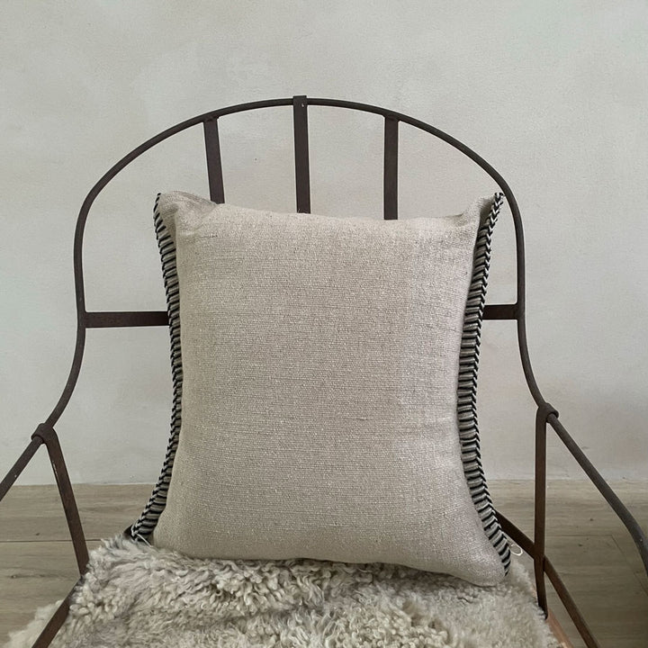 Neutral hand woven cushion | Afghanistan Collective