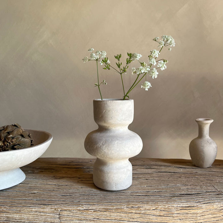 Stoneware neutral vase | F