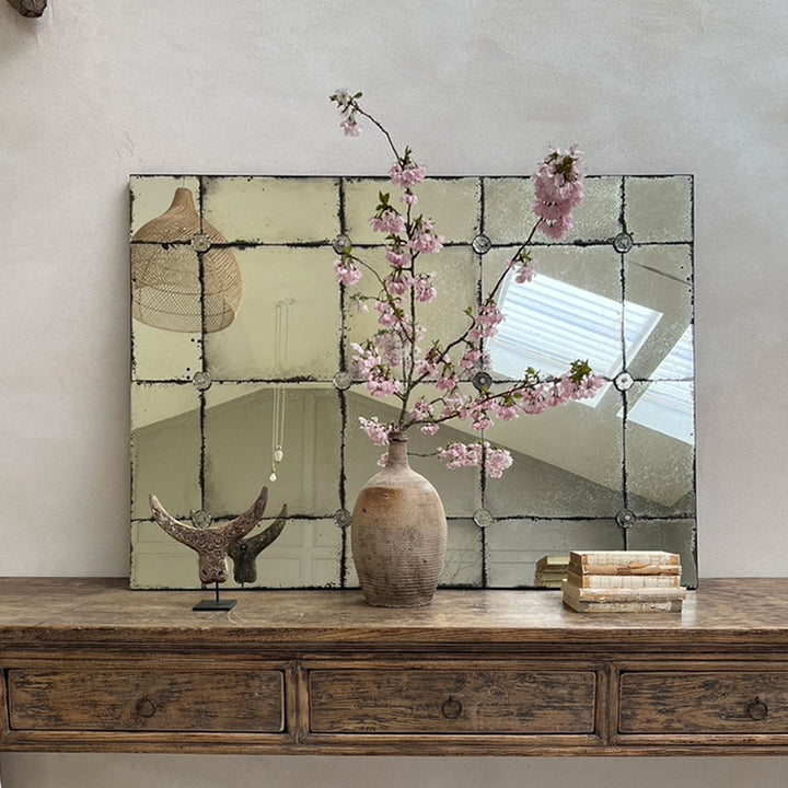 Large Antiqued Mirror Flowers