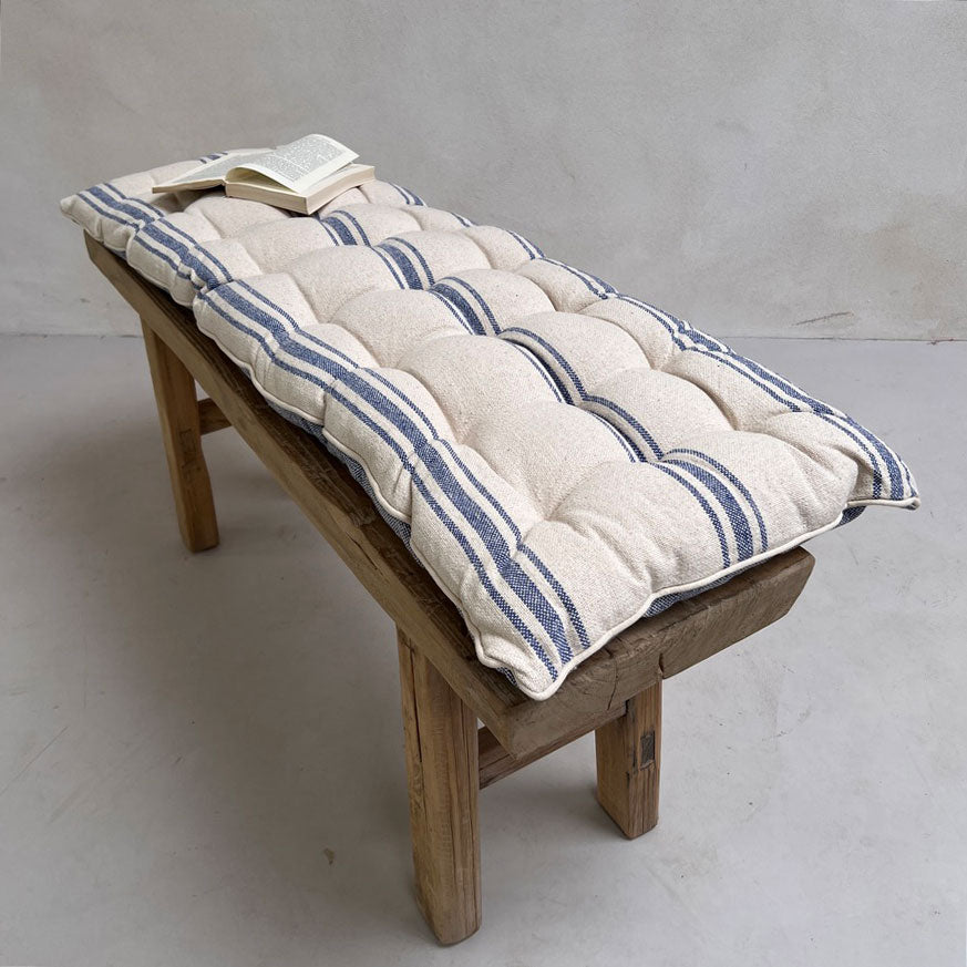 French Blue Stripe Bench Pad