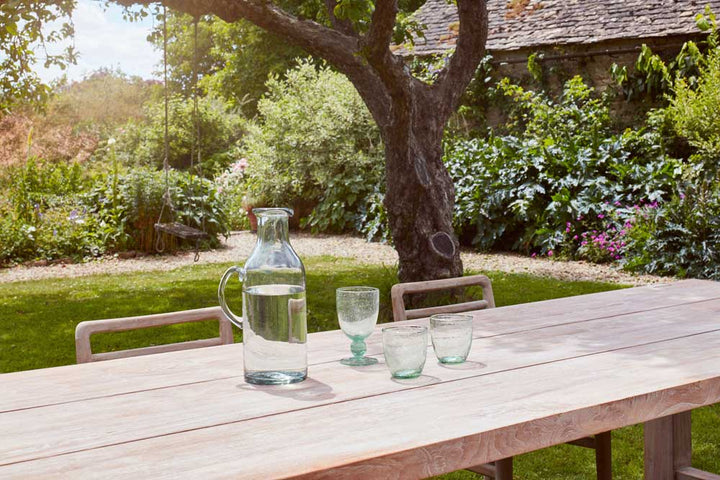 Reclaimed wood garden dining table
