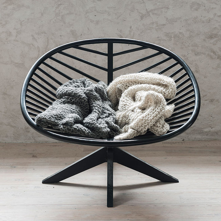 Gotland wool throw charcoal