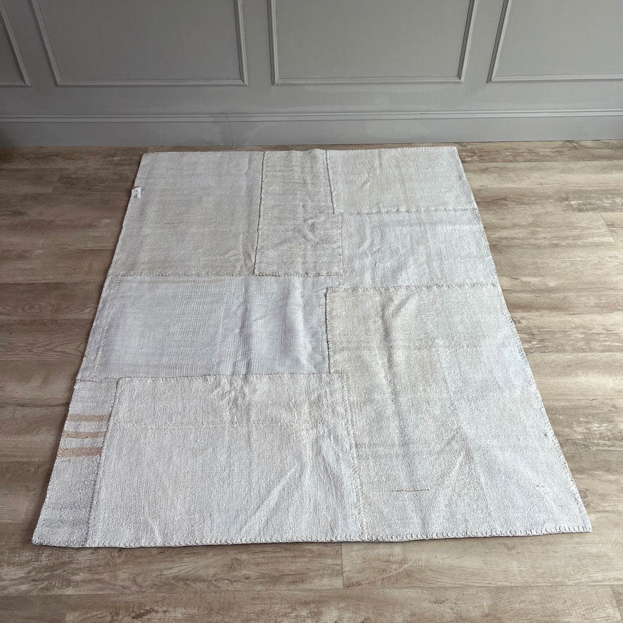 Vintage linen patchwork area rug collection