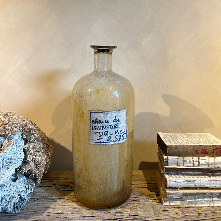 Large clear apothecary bottle