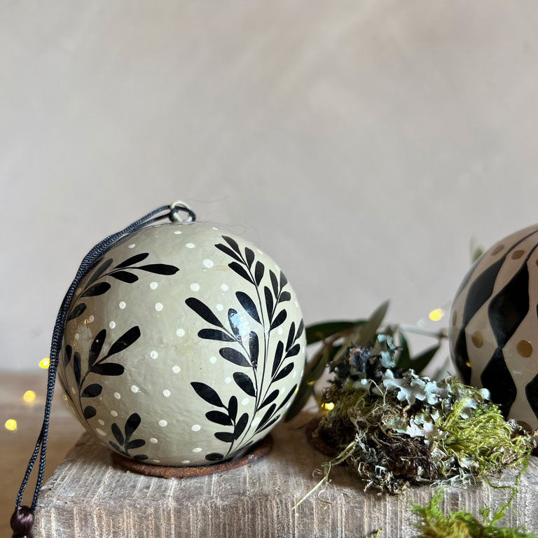 Handpainted Harlequin Paper Bauble