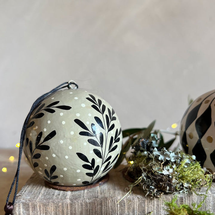 Handpainted Harlequin Paper Bauble