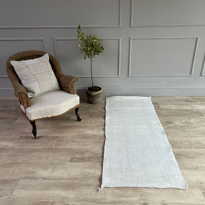 Vintage hemp linen rug natural