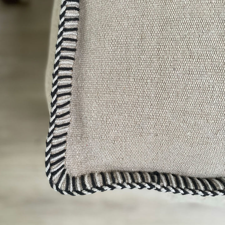 Neutral hand woven pouf | Afghanistan Collective