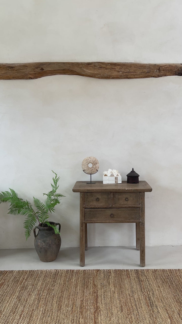 Small antique console table with drawers