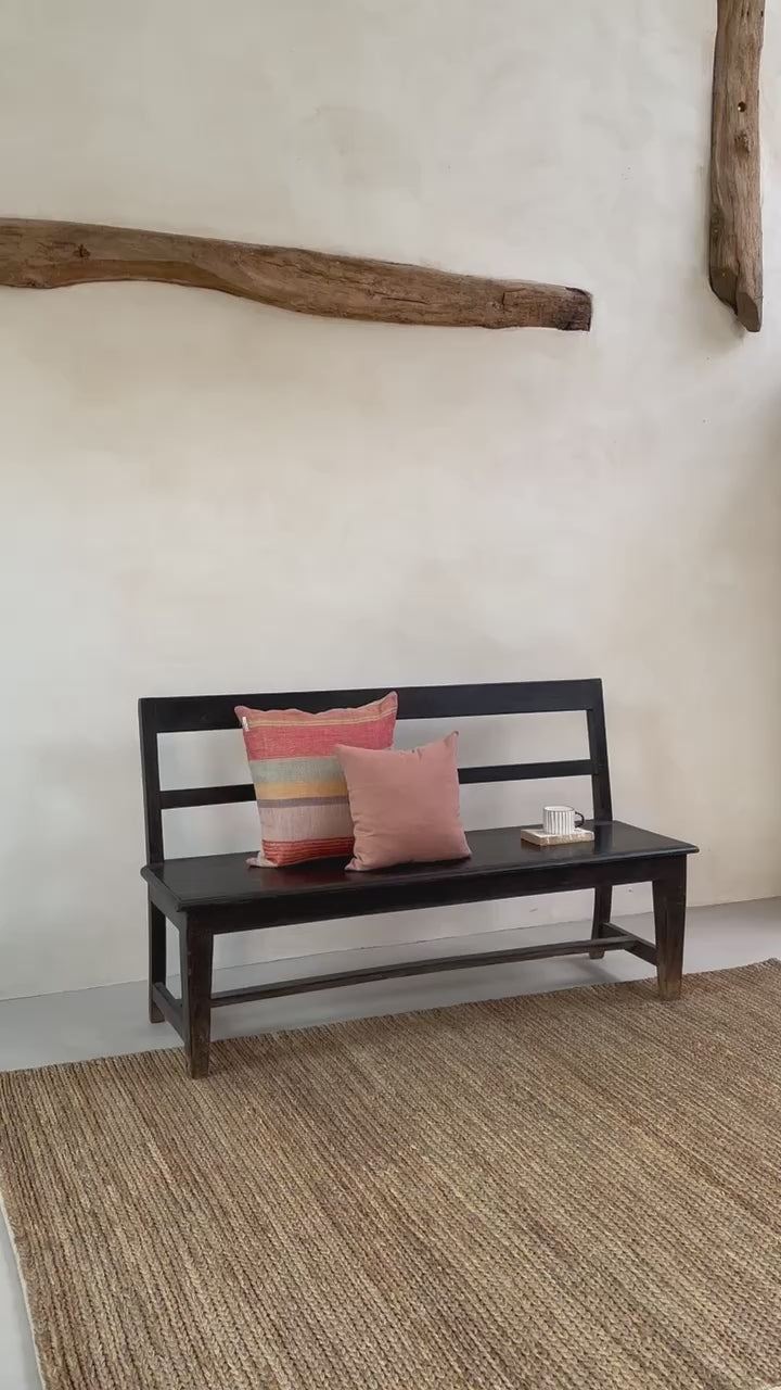 Antique original paintwork bench with back | Mylan