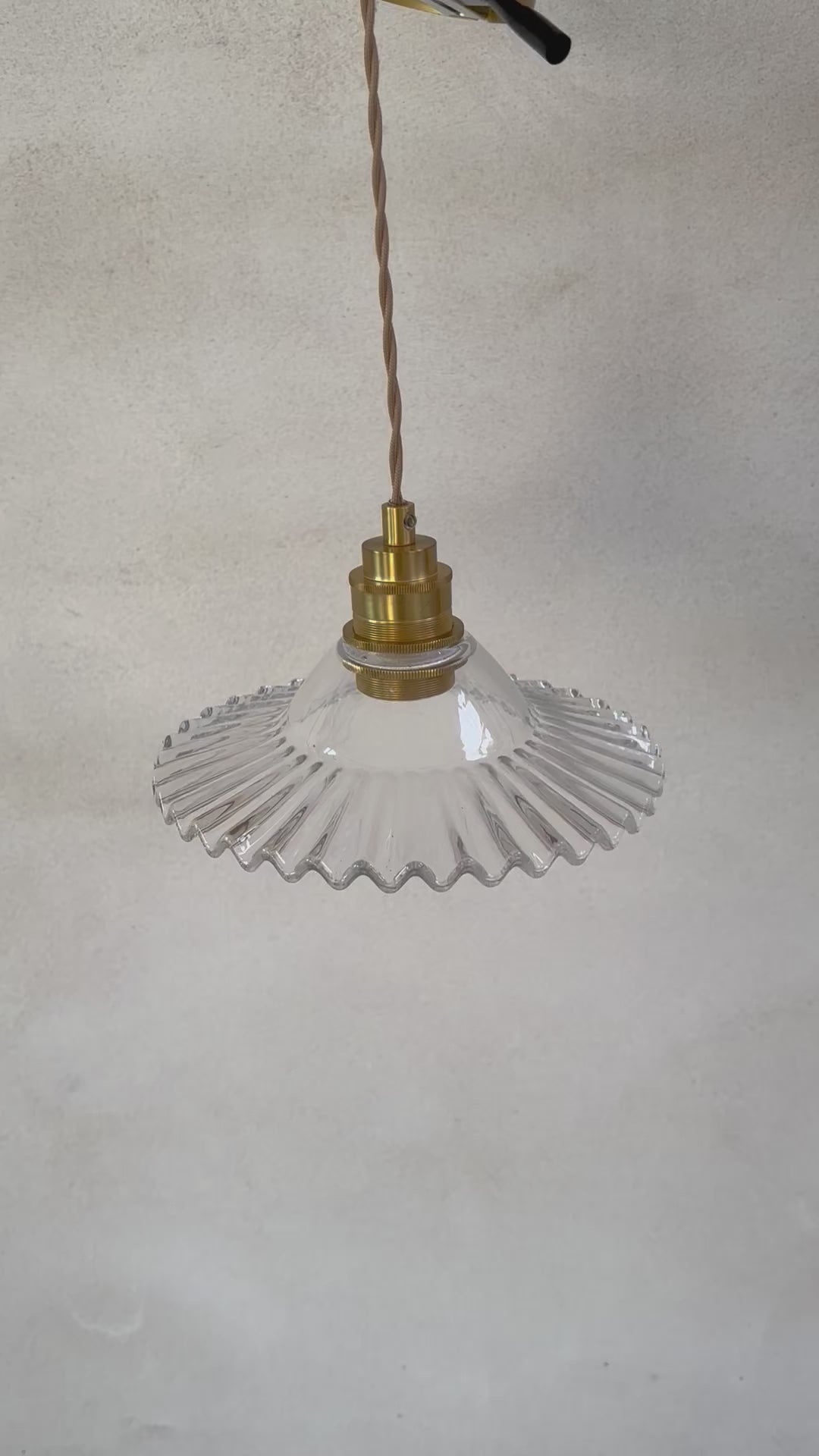 Glass Fluted Pendant Light